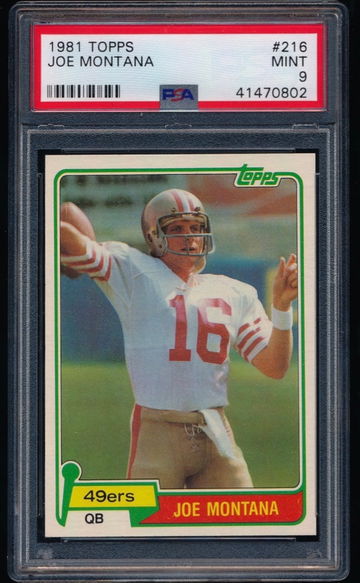 Joe Montana 1981 Topps RC PSA 9