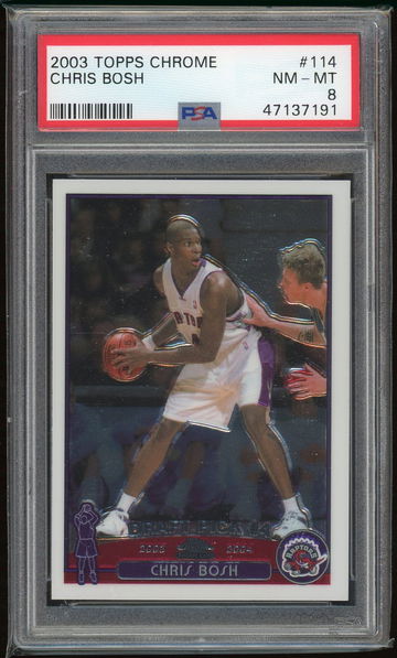 Chris Bosh 2003 Topps Chrome PSA 8