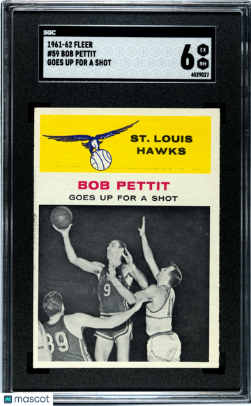 1961 Fleer Bob Pettit #59 Goes Up For A Shot SGC 6