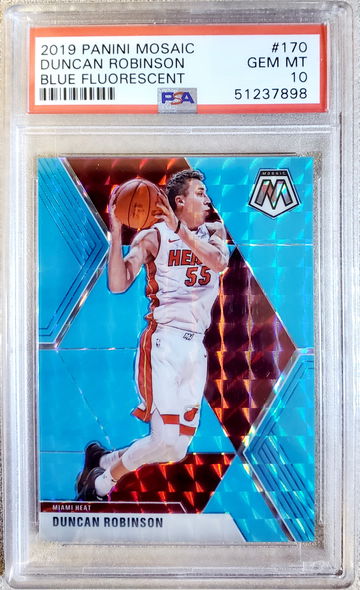 2019 Panini Mosaic #170 Duncan Robinson Blue Fluorescent PSA 10