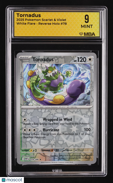 2025 Pokemon Scarlet & Violet White Flare Tornadus Reverse Holo MBA 9 #78