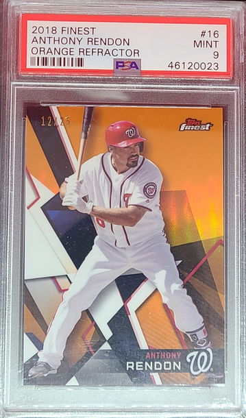 2018 Topps Finest #16 Anthony Rendon Orange Refractor 12/25 PSA Mint 9