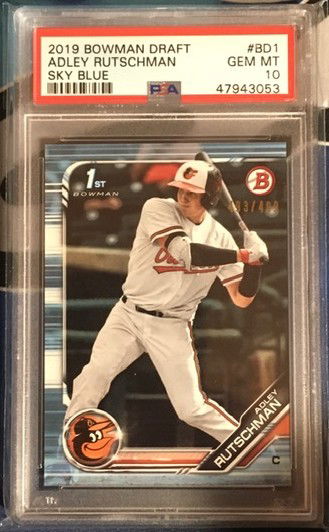 2019 Bowman Draft - ADLEY RUTSCHMAN - Sky Blue - #ed 493/499 - PSA 10