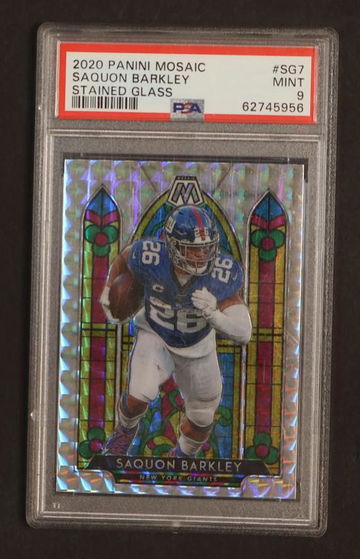 2020 Panini Mosaic Stained Glass Saquon Barkley #SG7 PSA 9