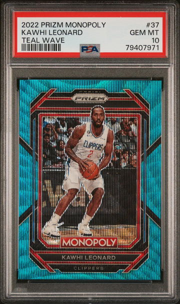2022 Panini Prizm Monopoly Teal Wave Kawhi Leonard #37 PSA 10
