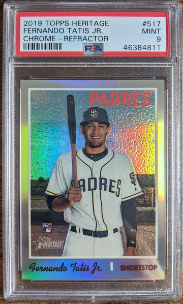 2019 Topps Heritage Fernando Tatis Jr Refractor /569 RC PSA 9