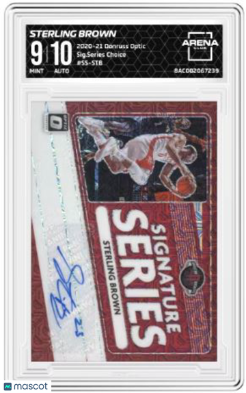 2020-21 Donruss Optic Sterling Brown #SS-STB Sig. Series Choice Auto Arena Club 9 Auto 10
