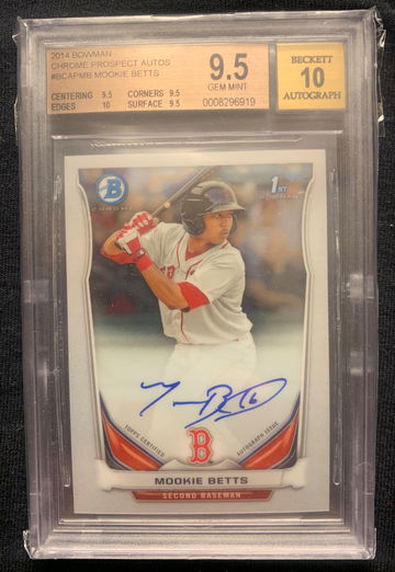 2014 Bowman Chrome Mookie Betts auto bgs gem mint +