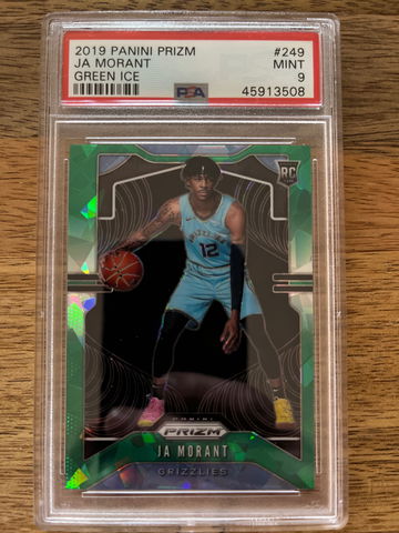 2019 Panini Prizm Ja Morant Green Ice Fanatics Rookie PSA 9 Mint
