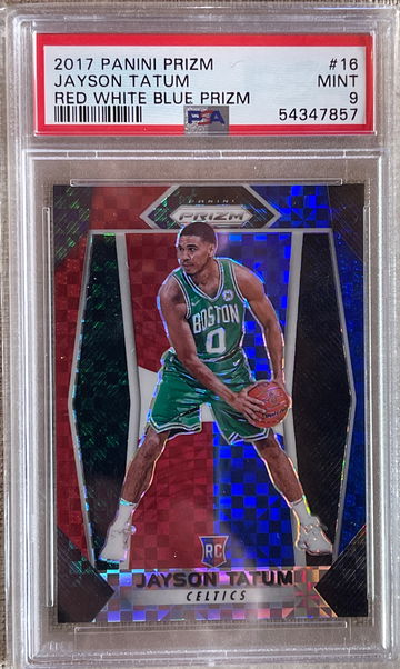 2017 Prizm Red White Blue Jayson Tatum PSA 9