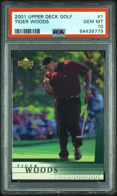 2001 UPPER DECK GOLF TIGER WOODS Rookie Card RC #1 - PSA 10 Gem Mint
