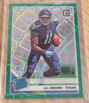 2019 Panini Donruss Optic Rated Rookie Green Lazer Prizm A.J. Brown #164