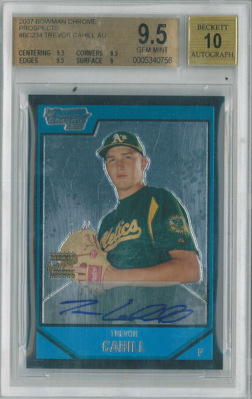 2007 Bowman Chrome Trevor Cahill #BC234 BGS 9.5 Auto 10