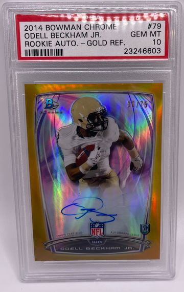 2014 Bowman Chrome Odell Beckham Jr Gold Refractor Autograph PSA10
