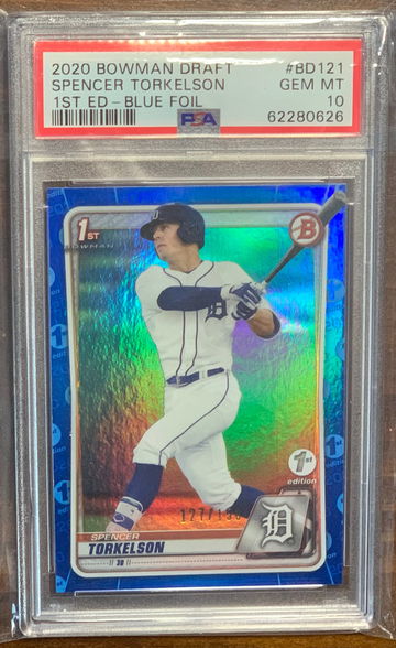 Spencer Torkelson 2021 Bowman Draft 1st Edition Blue Parallel /150 PSA 10