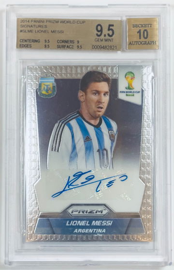 2014 Lionel Messi Panini Prizm World Cup #S-LME Signatures BGS 9.5
