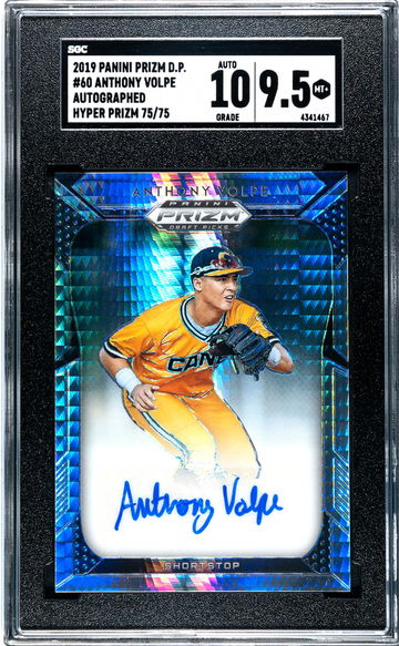2019 Panini Prizm DP Hyper Prizm Anthony Volpe #60 Auto /75 SGC 9.5 Auto 10