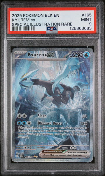 2025 Pokemon Scarlet and Violet Black Bolt Special Illustration Rare Kyurem Ex #165 /86 PSA 9