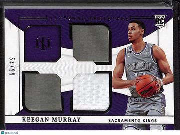 2022-23 National Treasures Keegan Murray Rookie Triple Materials /99 #RTM-KMS
