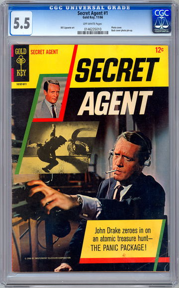 SECRET AGENT #1 CGC 5.5 CULT 1960'S SPY TV SERIES PATRICK MCGOOHAN FOTO CVR 1966