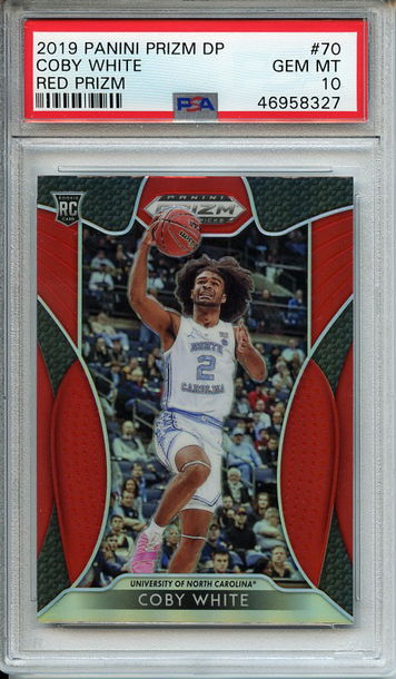 Coby White 2019 Panini Prizm Draft Picks #70 Red Prizm PSA 10 Gem Mint Rookie RC! 8327