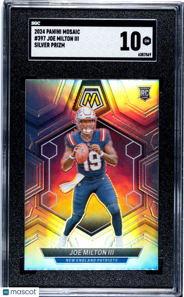 2024 Panini Mosaic Joe Milton III #397 Silver Prizm SGC 10