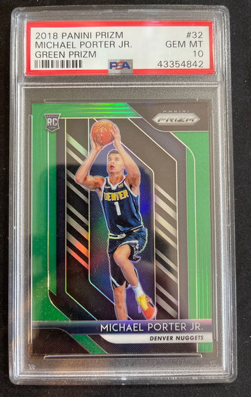 2018 Prizm Michael Porter Jr. Green Prizm PSA 10
