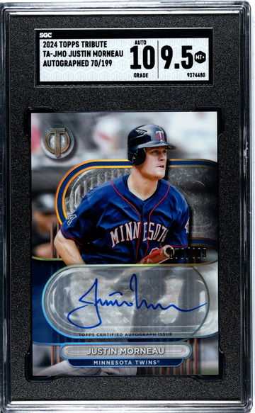 2024 Topps Tribute Justin Morneau #TA-JMO Auto /199 SGC 9.5 Auto 10