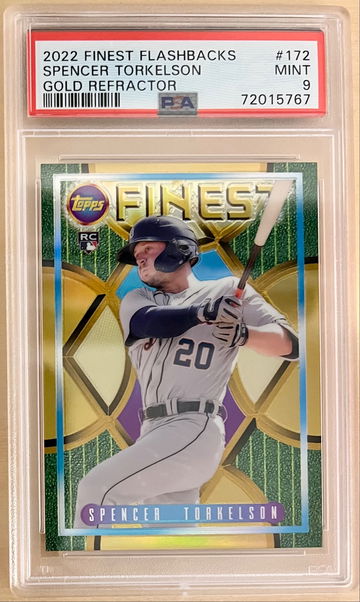 2022 Topps Finest Flashbacks Spencer Torkelson Gold Refractor /50 PSA 9