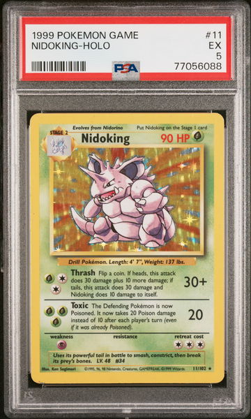 1999 Pokemon Base Set Holo Nidoking #11 PSA 5