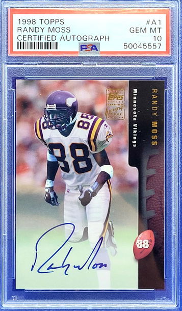 1998 Topps Certified Auto Randy Moss PSA 10