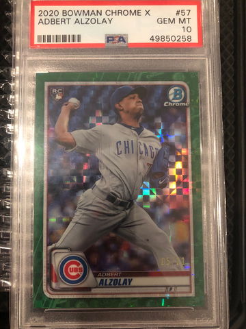 2020 Bowman Chrome X psa 10 Adbert Alzolay /31