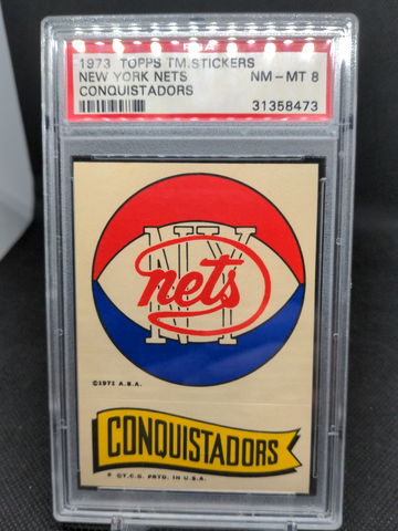 1973 Topps Stickers New York Nets Conquistadors PSA 8