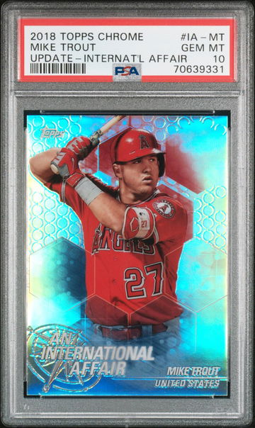 2018 Topps Chrome Update MIKE TROUT #IA-MT - International Affair - PSA 10