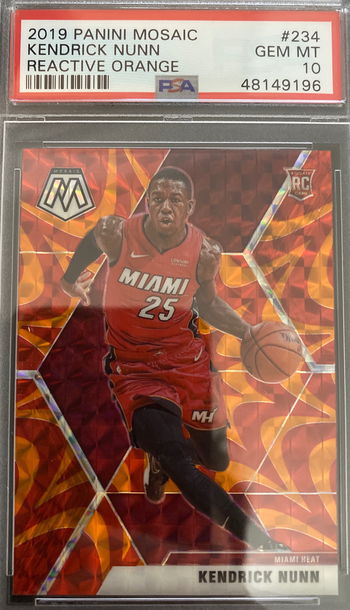 2019 Kendrick Nunn Mosaic Reactive Orange PSA 10