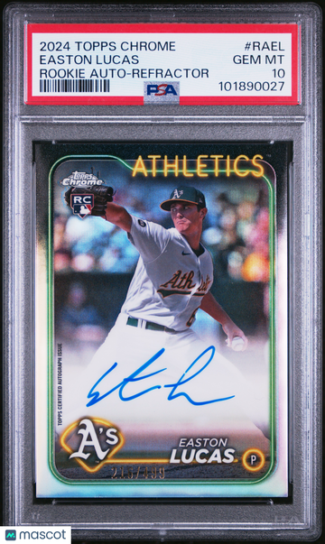 2024 Topps Chrome Rookie Autographs Easton Lucas #RAEL Refractor /499 PSA 10