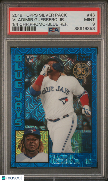 2019 Topps Silver Pack 1984 Chrome Promo Vladimir Guerrero JR. #46 '84 CHR. Promo Blue Refractor /150 Rookie PSA 9