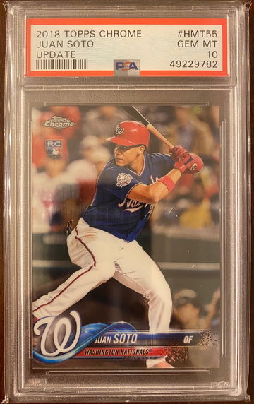 JUAN SOTO 2018 TOPPS CHROME UPDATE RC PSA 10 GEM MINT
