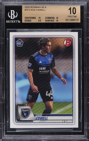 2020 Bowman MLS Cade Cowell #79 San Jose Quakes BGS 10 Pristine RC 1st Topps !LOW Pop 1! None Higher!