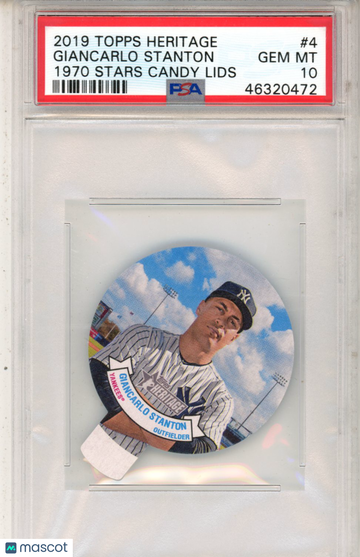 2019 Topps Heritage 1970 Stars Candy Lids Giancarlo Stanton #4 PSA 10