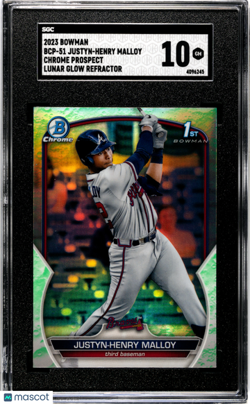 2023 Bowman Justyn-Henry Malloy #BCP-51 CHR. Pros. Lunar Glow Refractor SGC 10