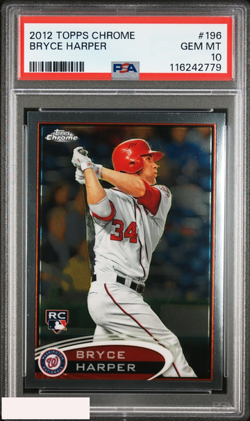 2012 TOPPS CHROME BRYCE HARPER #196 ROOKIE RC NATIONALS PSA 10 GEM MT