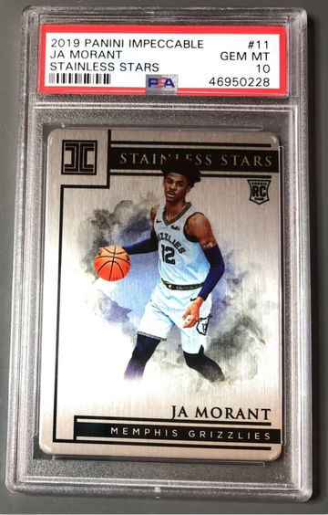 2019-20 Panini Impeccable JA Morant Stainless Stars Silver /99 PSA 10