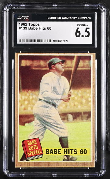 1962 TOPPS BABE HITS 60 #139 CGC 6.5 BS.E1.32