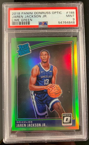 2018 Panini Donruss Optic Jaren Jackson Jr Lime Green PSA 9