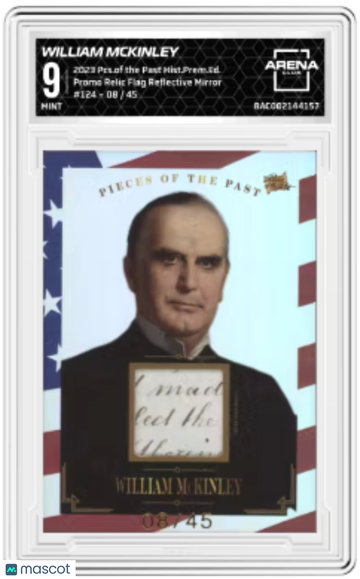 2023 Pieces of the Past William McKinley Flag Mirror Promo Relic 08/45 #1242 Arena Club 9