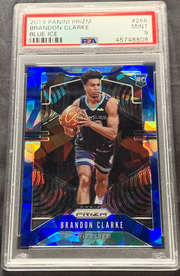 2019 Prizm Brandon Clarke Blue Ice #62/99 PSA 9