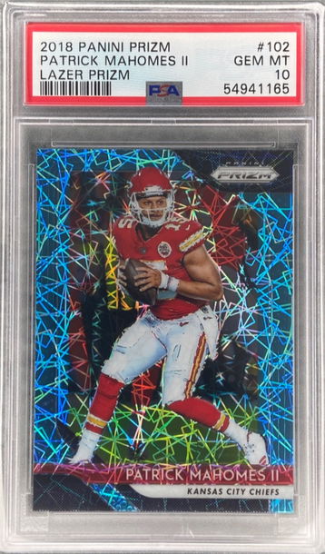 2018 Prizm Patrick Mahomes Blue Lazer PSA 10