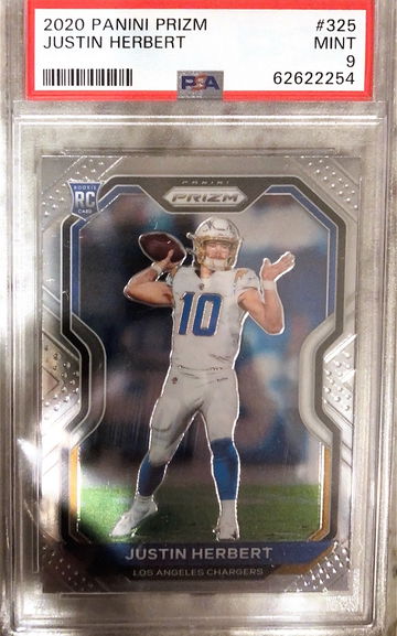 2020 Justin Herbert Panini Prizm Base PSA 9