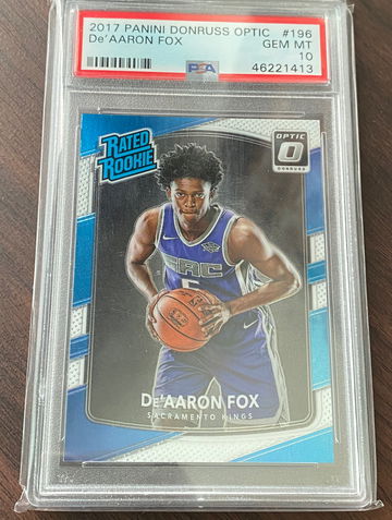 De’Aaron Fox Donruss Optic Rated Rookie Base PSA 10